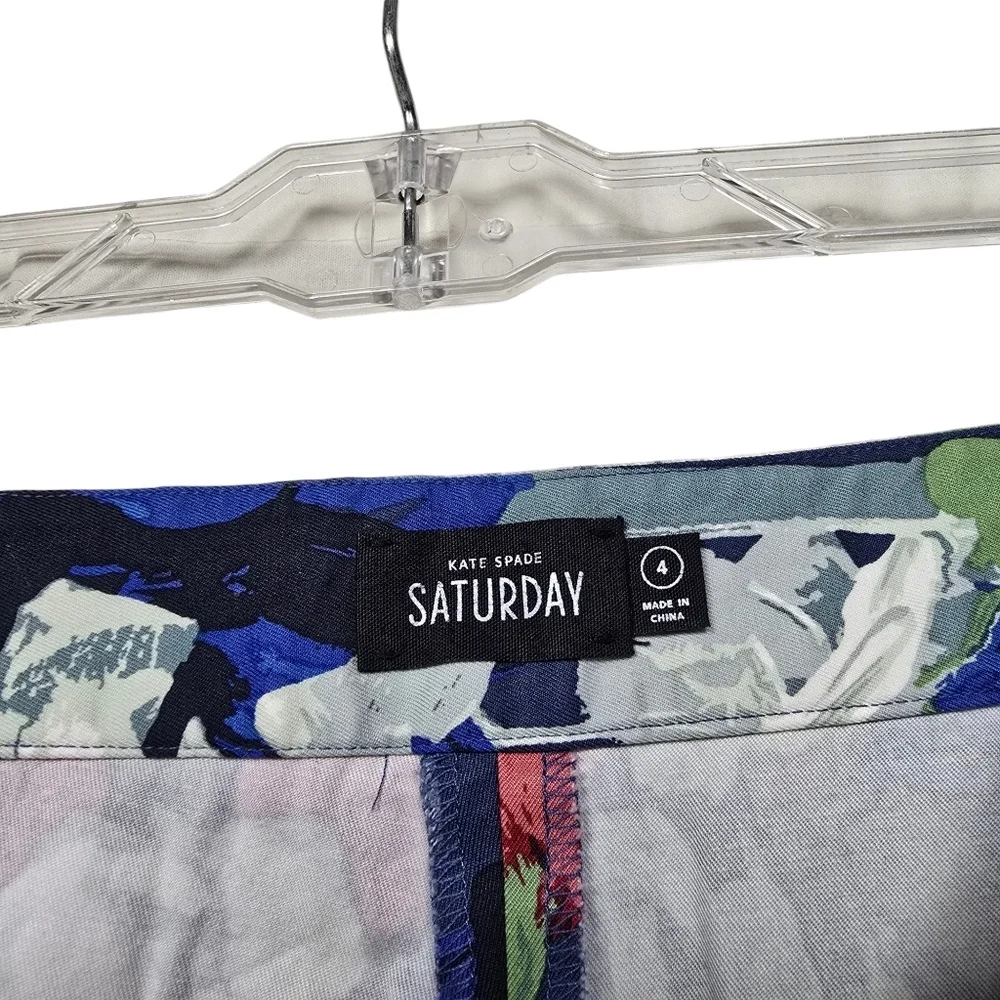 Kate Spade Saturday Blue Yellow Red White Floral Pants 4